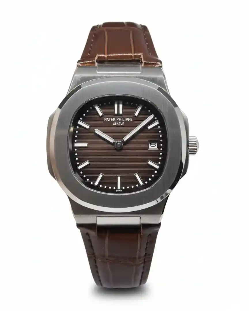 Patek Philippe Nautilus Brown Dial on Leather Strap